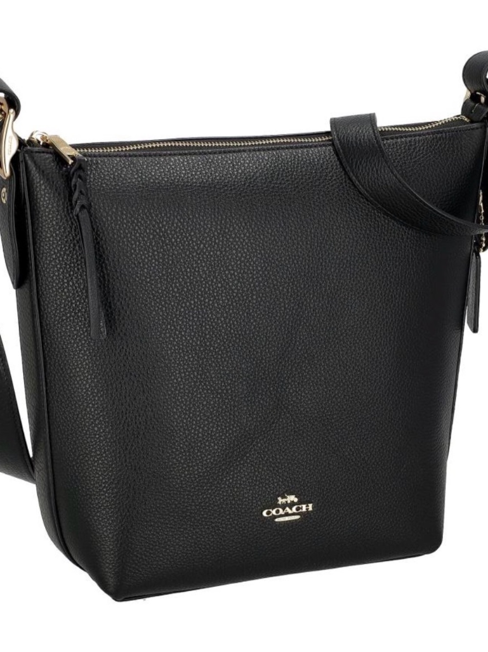 Coach Val Duffle C2818 Black Pebbled Leather Crossbody Bag NWT